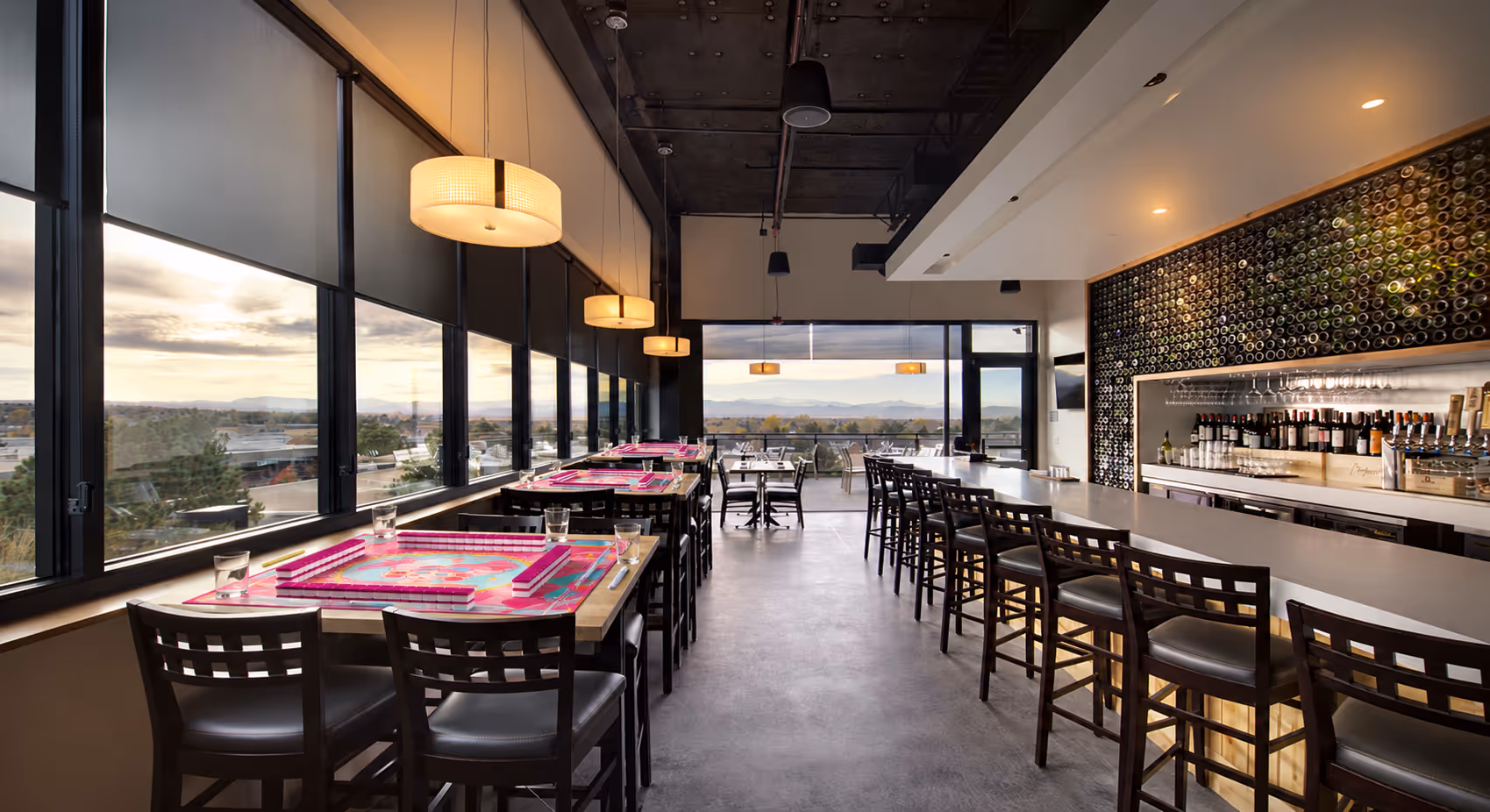 The warm interior of Uncorked Wine Bar in Centennial, the setting for the November 18 open play mahjong evening